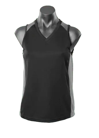 Aussie Pacific Premier Ladies Singlet 2101 Casual Wear Aussie Pacific Black/Ashe 8